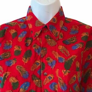 Vintage 90s GAP Print Corduroy Button Shirt